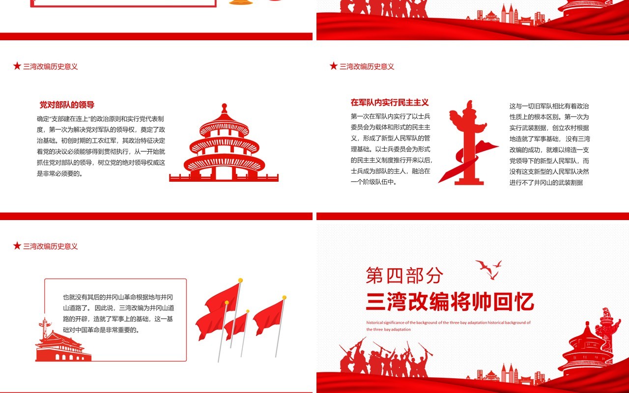三湾改编背景主要内容历史意义动态PPT模板