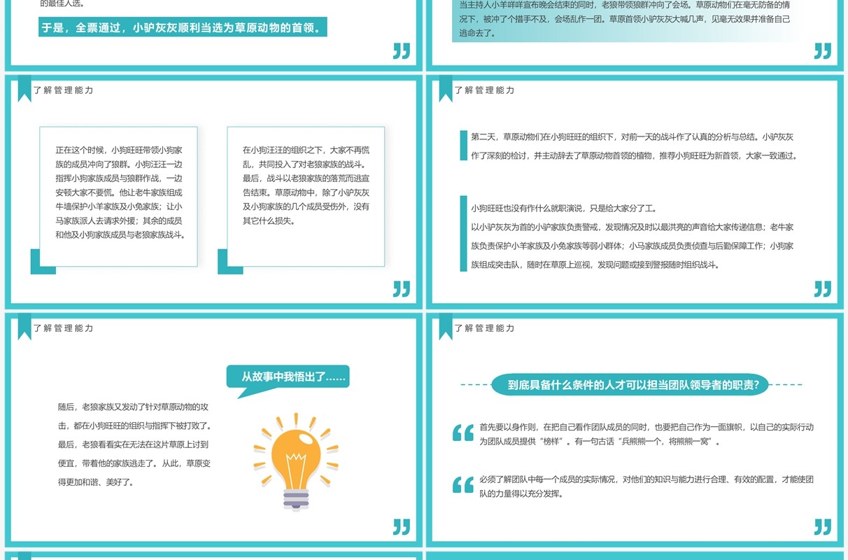 绿色扁平化自我管理能力训练PPT模板