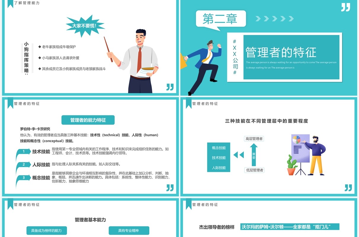绿色扁平化自我管理能力训练PPT模板