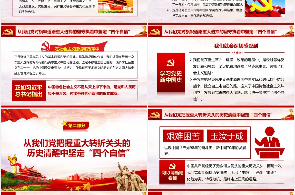 学习党史新中国史心得体会党课党建PPT模板