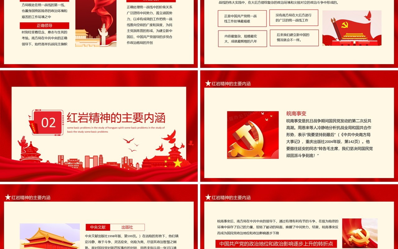 中国精神展示升华红岩精神研究动态PPT模板