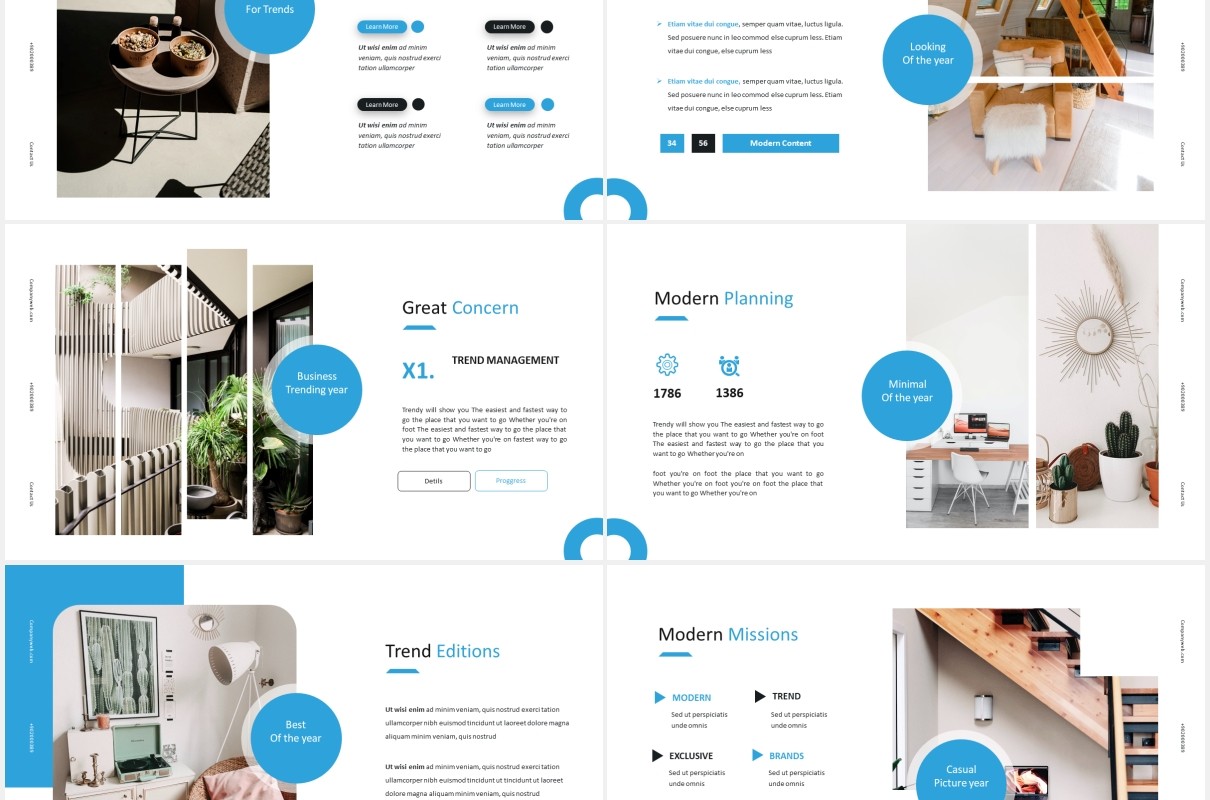 国外简约家装室内设计PPT模板Minalist Powerpoint Template