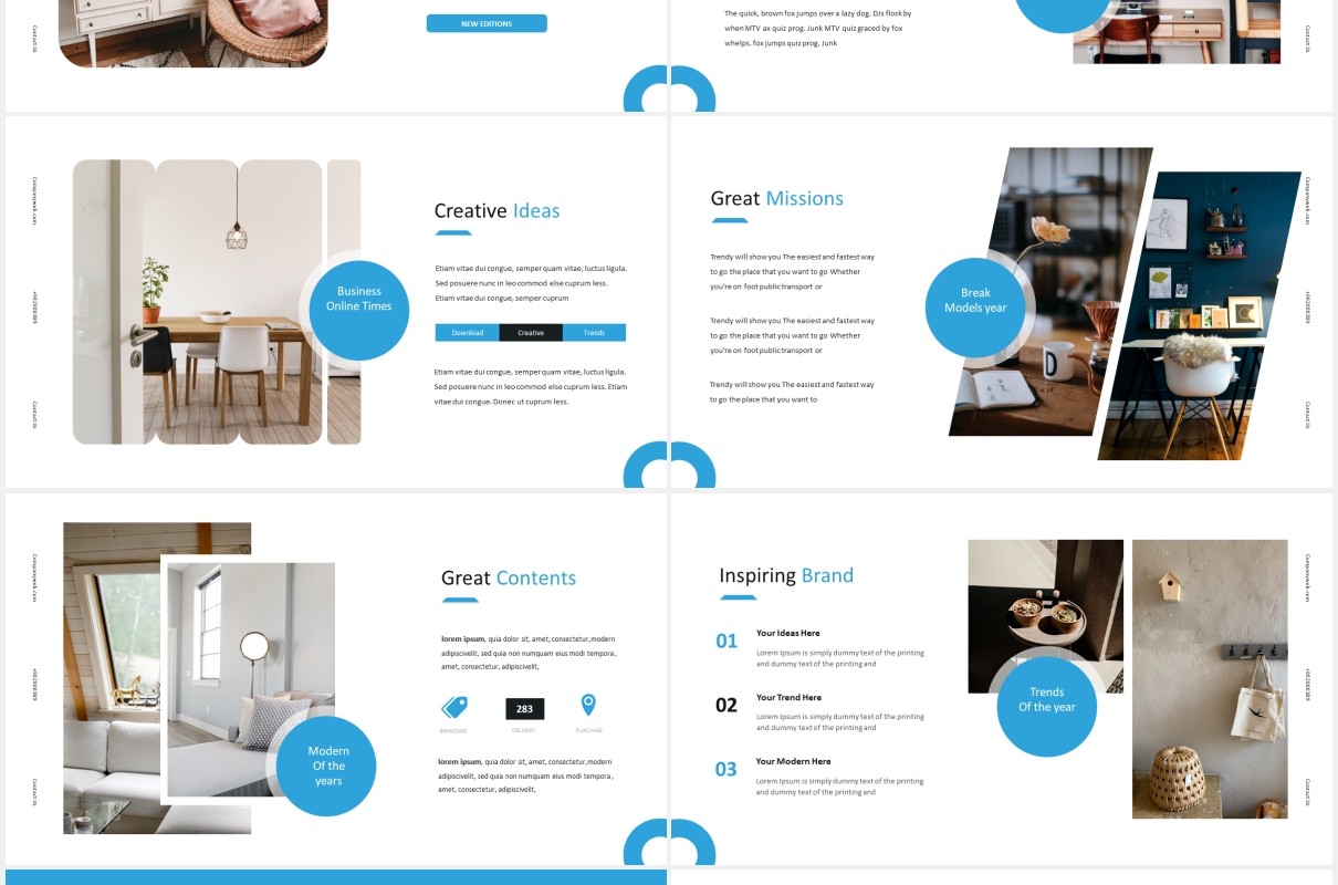 国外简约家装室内设计PPT模板Minalist Powerpoint Template