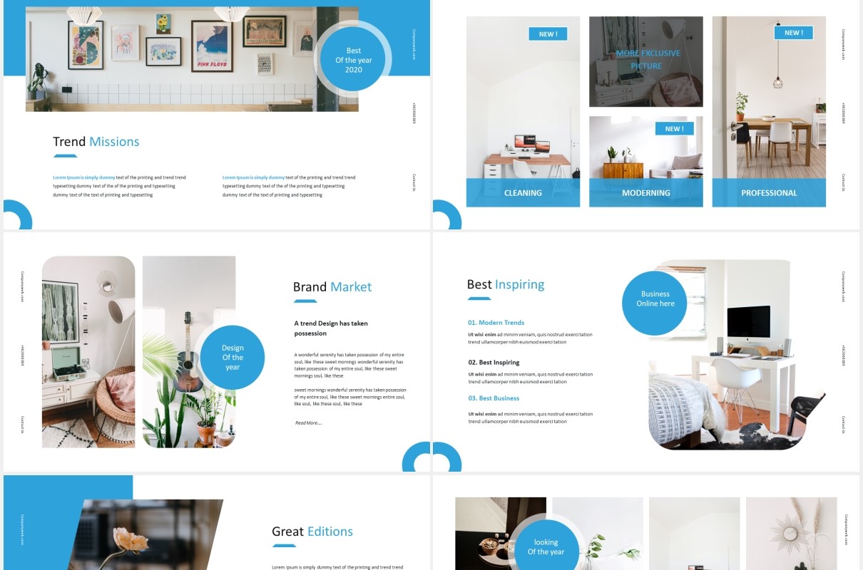 国外简约家装室内设计PPT模板Minalist Powerpoint Template