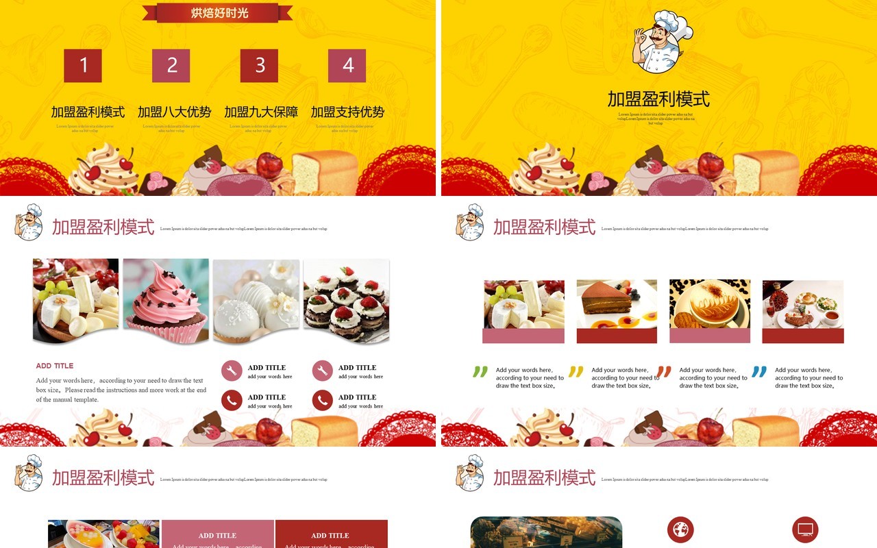 餐饮美食甜品招商加盟策划书PPT模板