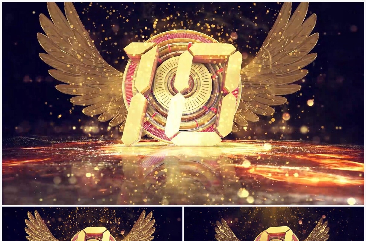 金色三维企业年会十秒倒计时PPT模板