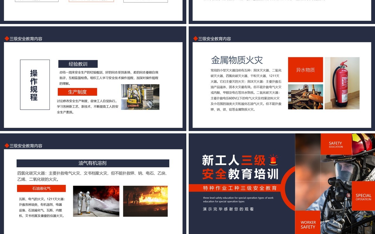 新工人三级安全特种作业教育培训动态PPT模板