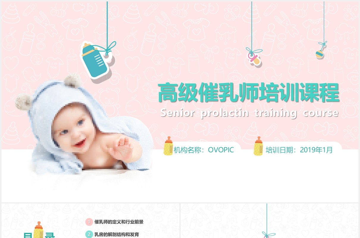 高级催乳师培训课程新生儿母婴护理PPT模板