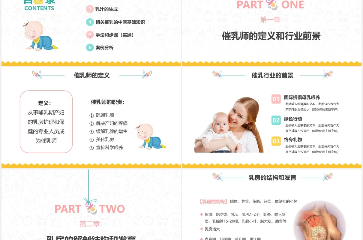 高级催乳师培训课程新生儿母婴护理PPT模板