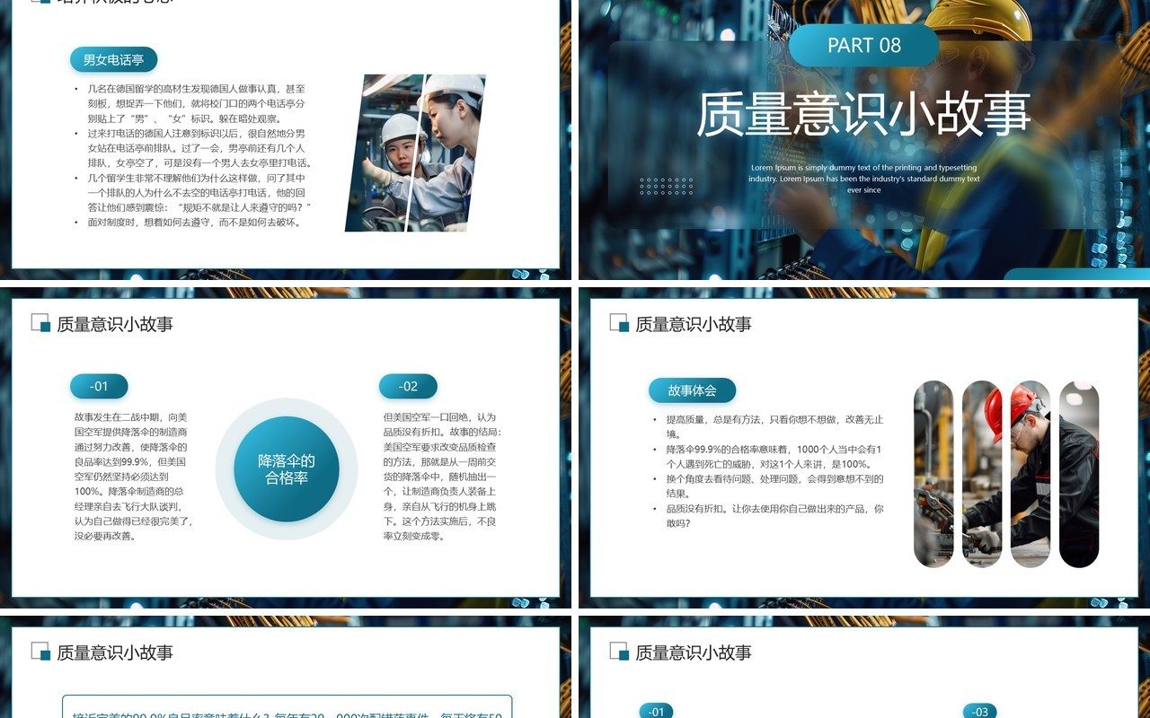 蓝色商务风企业质量意识培训PPT模板