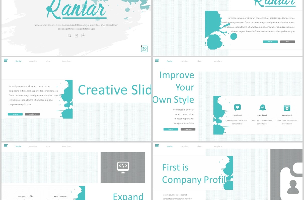 创意图形排版工作汇报PPT模板Raniar - Powerpoint Template