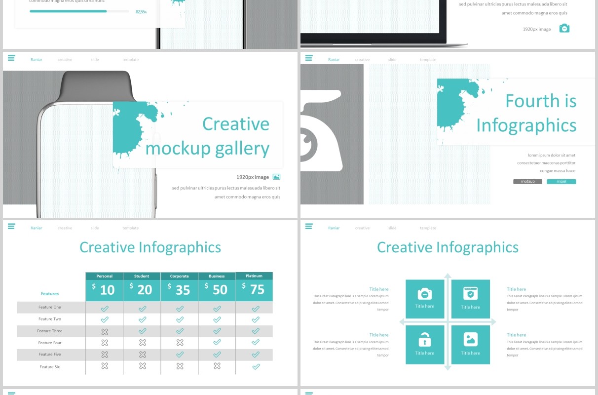 创意图形排版工作汇报PPT模板Raniar - Powerpoint Template