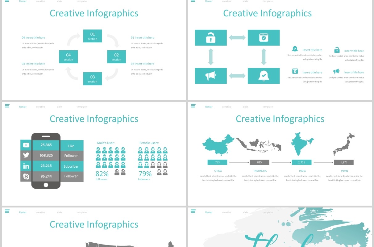 创意图形排版工作汇报PPT模板Raniar - Powerpoint Template