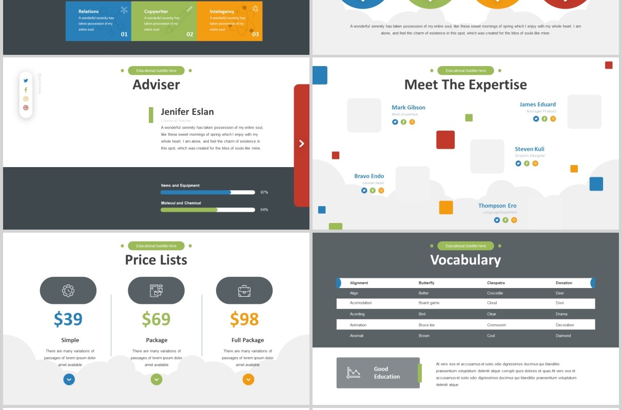 信息化教育培训学校PPT图片排版设计模板Educa - Education Powerpoint Template