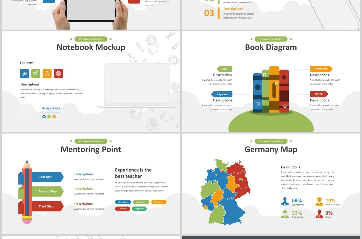 信息化教育培训学校PPT图片排版设计模板Educa - Education Powerpoint Template