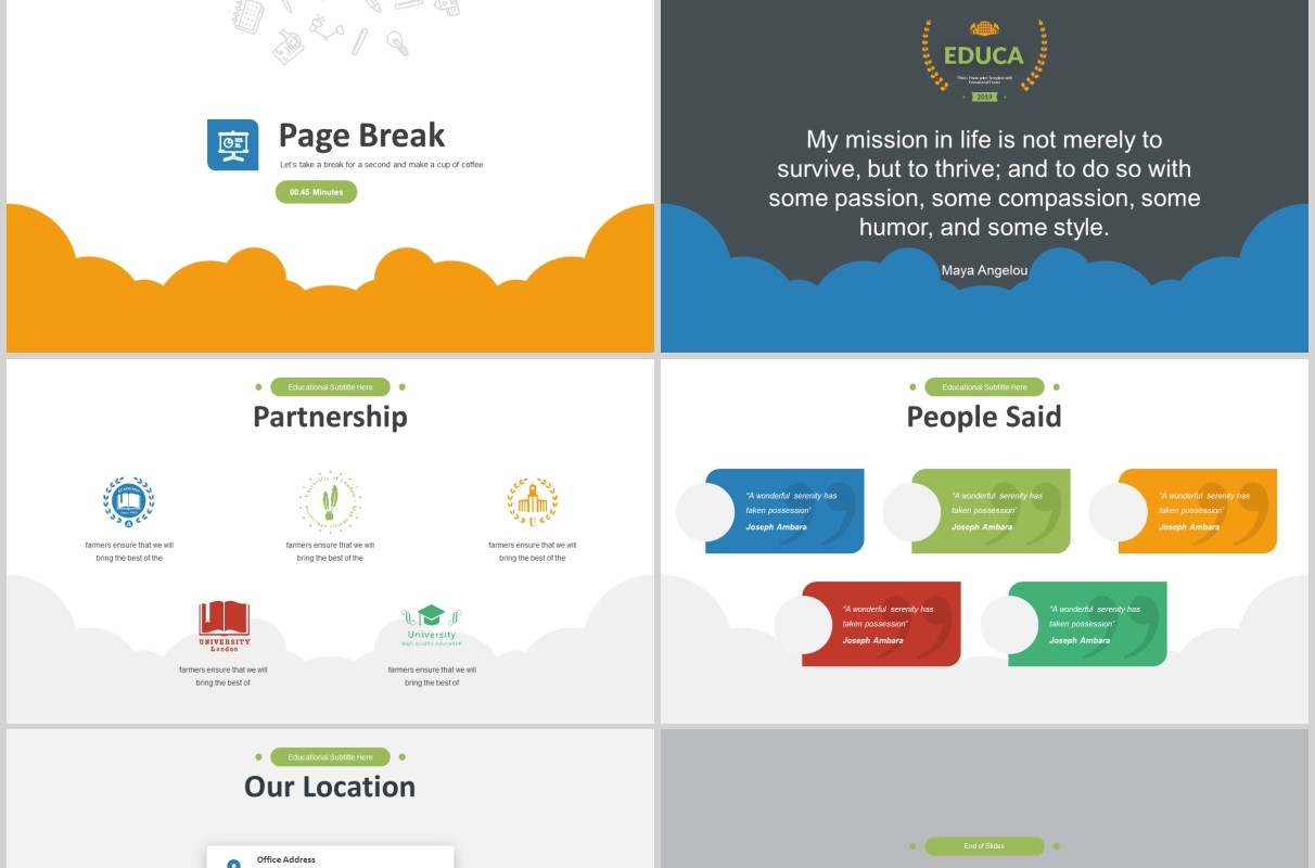 信息化教育培训学校PPT图片排版设计模板Educa - Education Powerpoint Template