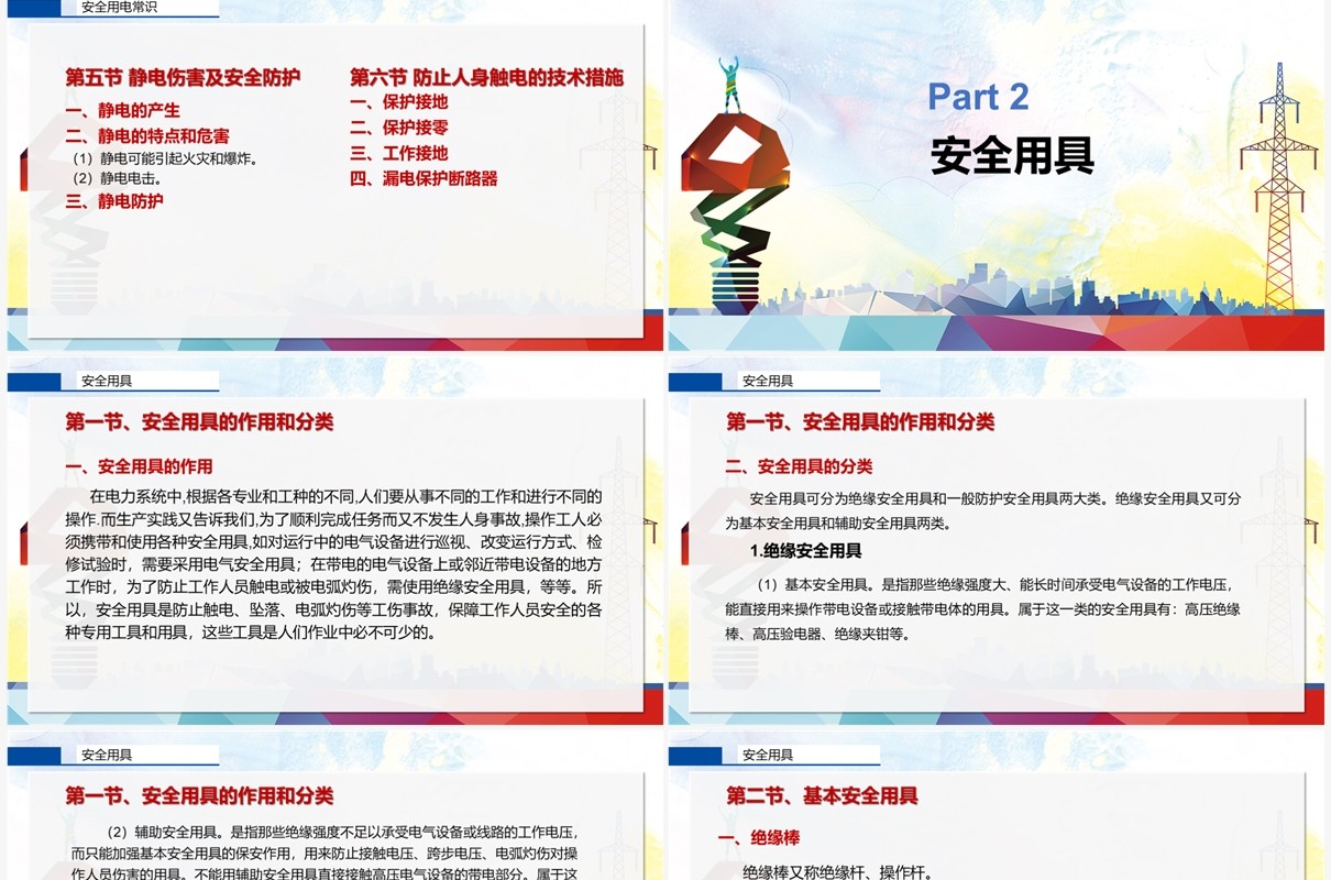 简约风电力生产安全知识培训PPT模板