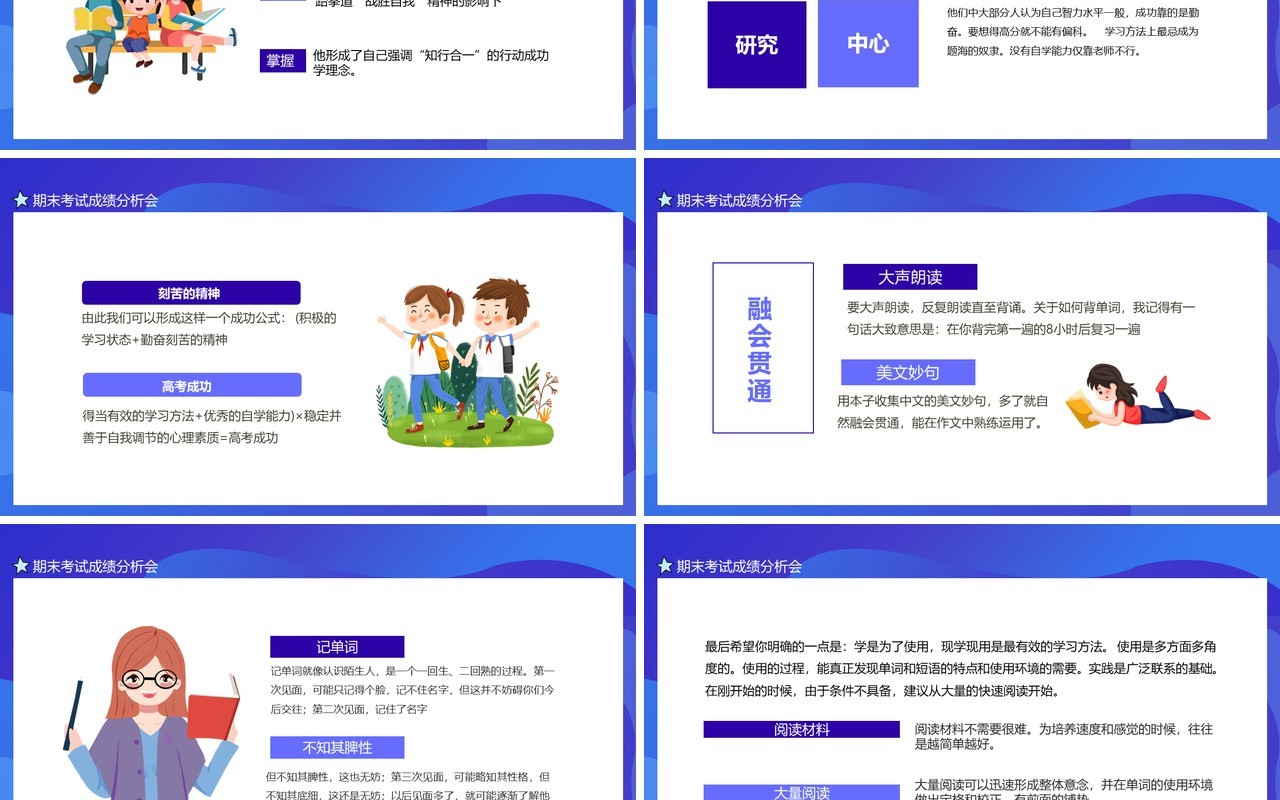 期末考试成绩分析会动态PPT模板