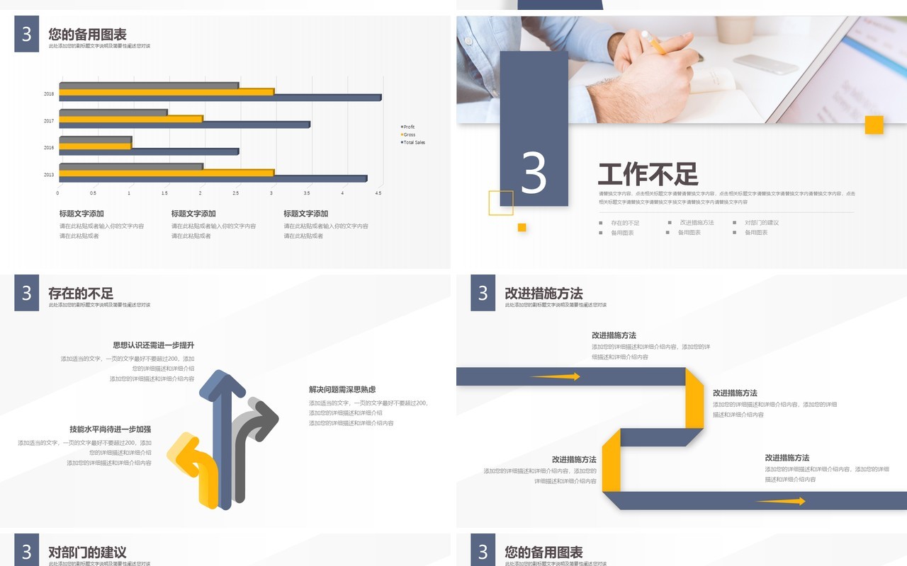 简约工作总结计划述职报告PPT模板