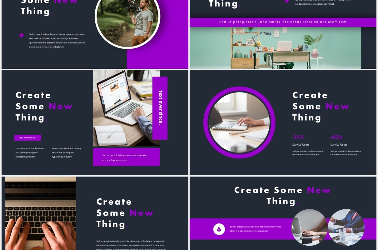 紫色商务项目宣传介绍PPT模板meteorid powerpoint template
