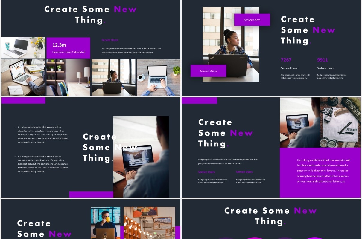 紫色商务项目宣传介绍PPT模板meteorid powerpoint template