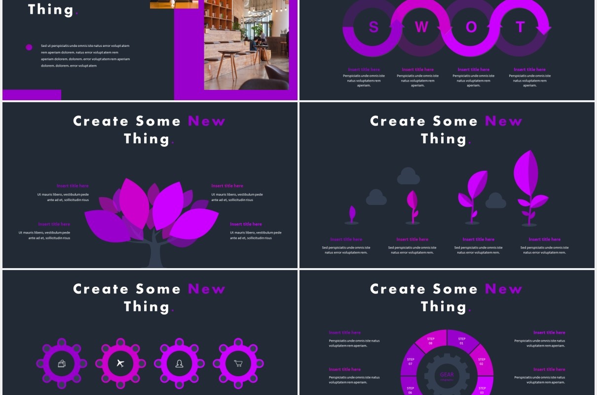 紫色商务项目宣传介绍PPT模板meteorid powerpoint template