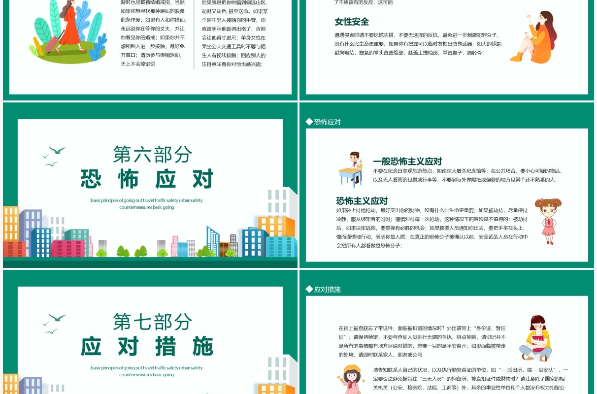 假期出行温馨提示外出基本原则旅行交通安全城市安全应对措施动态PPT模板