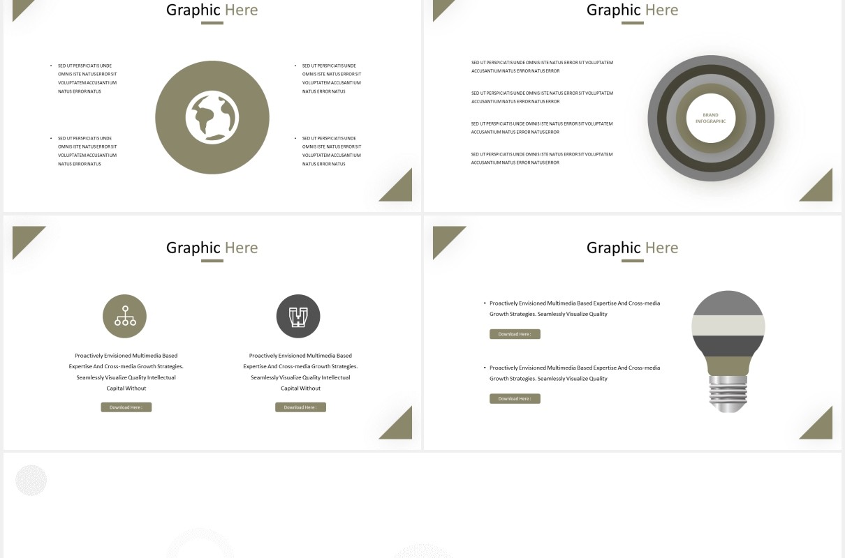 简洁简约绿植照片展示PPT模板castusle powerpoint template