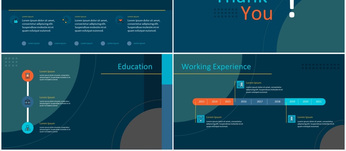 深色公司宣传个人简历介绍图片排版设计PPT模板PERZONA (DARK) - Curriculum Vitae Presentation