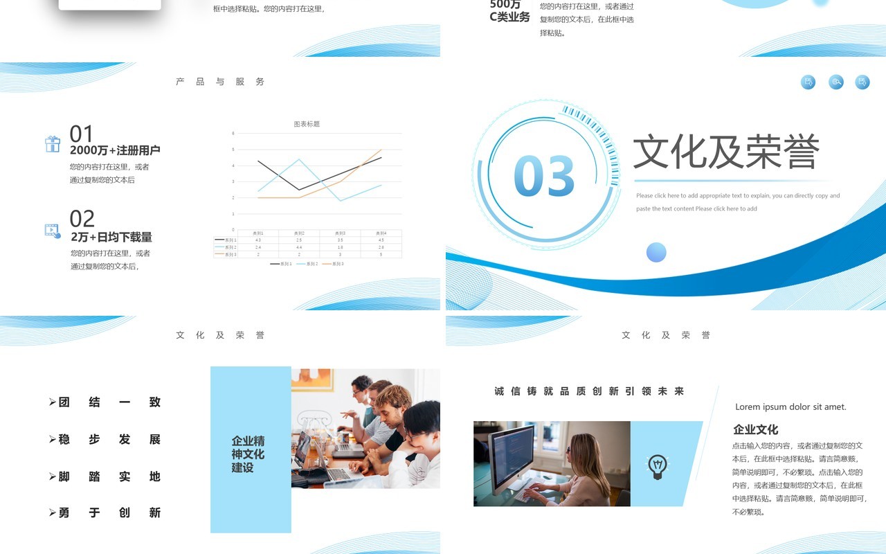 蓝色商务风科技公司介绍PPT模板