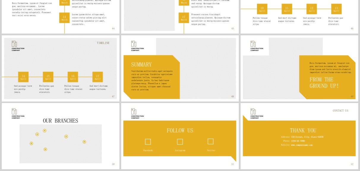 建筑施工装修公司宣传简介PPT版式模板Construction Company PowerPoint Presentation