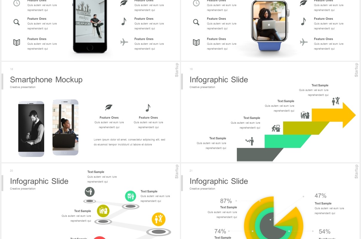 项目启动报告总结PPT数据图表素材模板startup powerpoint template