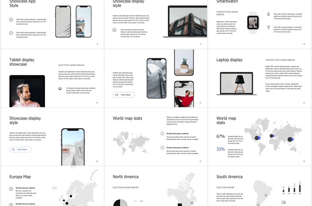简洁图片排版设计PPT模板MURO - Powerpoint Minimal Template