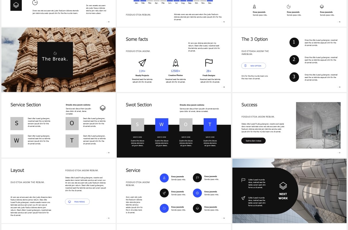 简洁图片排版设计PPT模板MURO - Powerpoint Minimal Template