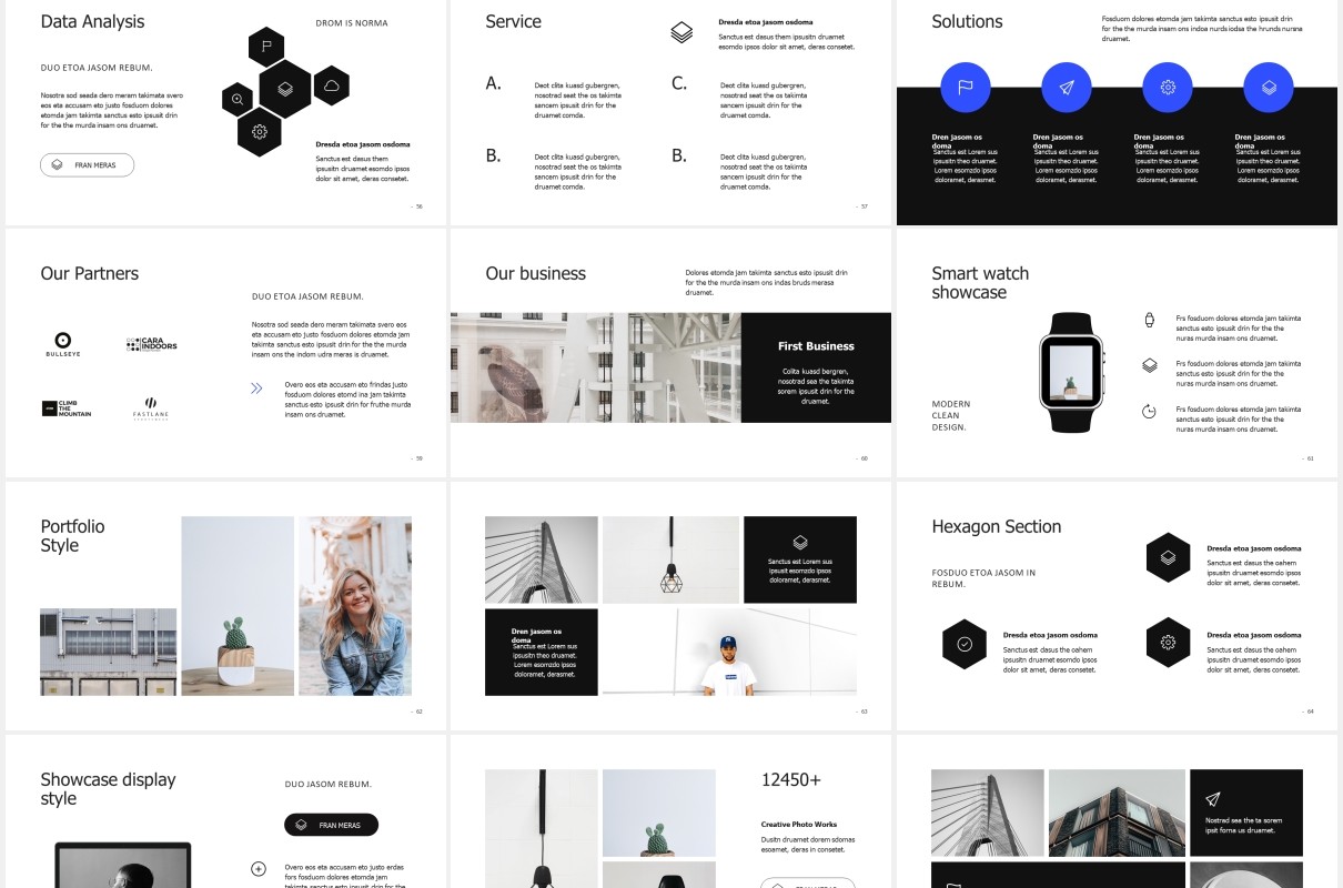 简洁图片排版设计PPT模板MURO - Powerpoint Minimal Template