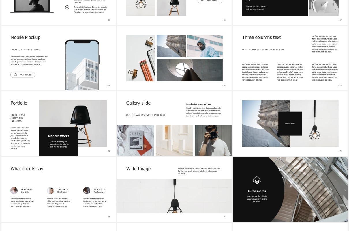 简洁图片排版设计PPT模板MURO - Powerpoint Minimal Template