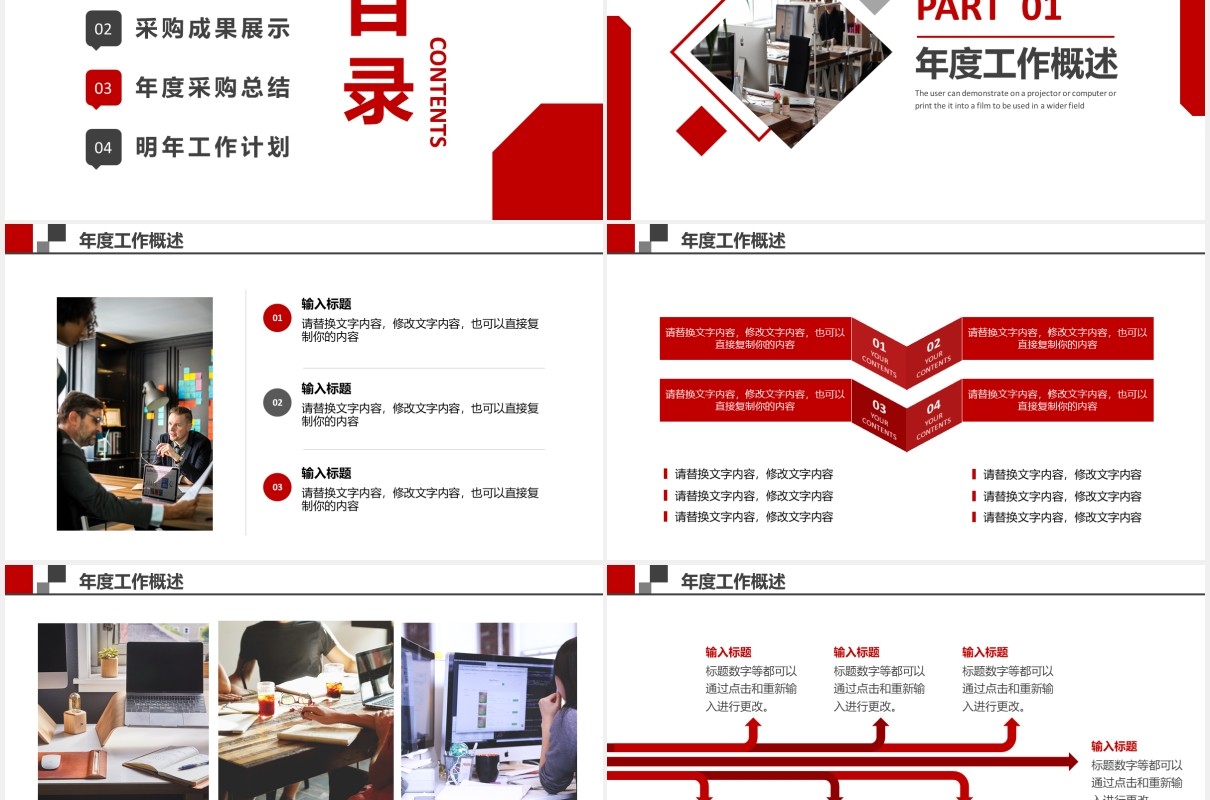 2021公司采购部工作总结计划汇报通用PPT模板