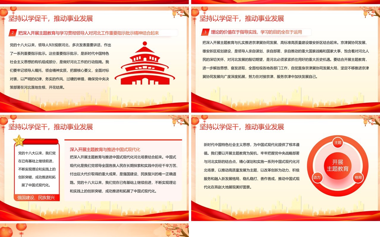 深入开展学习新时代中国特色社会主义思想主题教育PPT模板