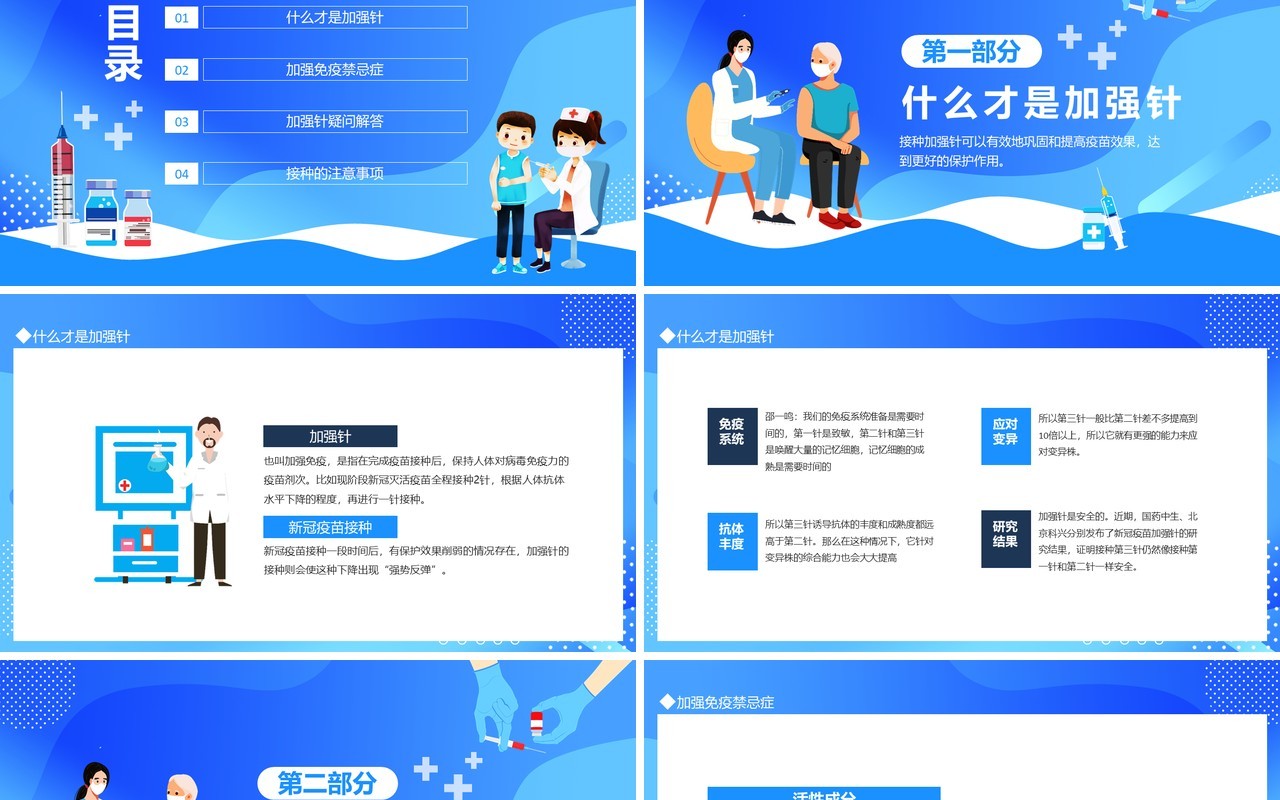 新冠疫苗加强针接种宣传介绍动态PPT模板