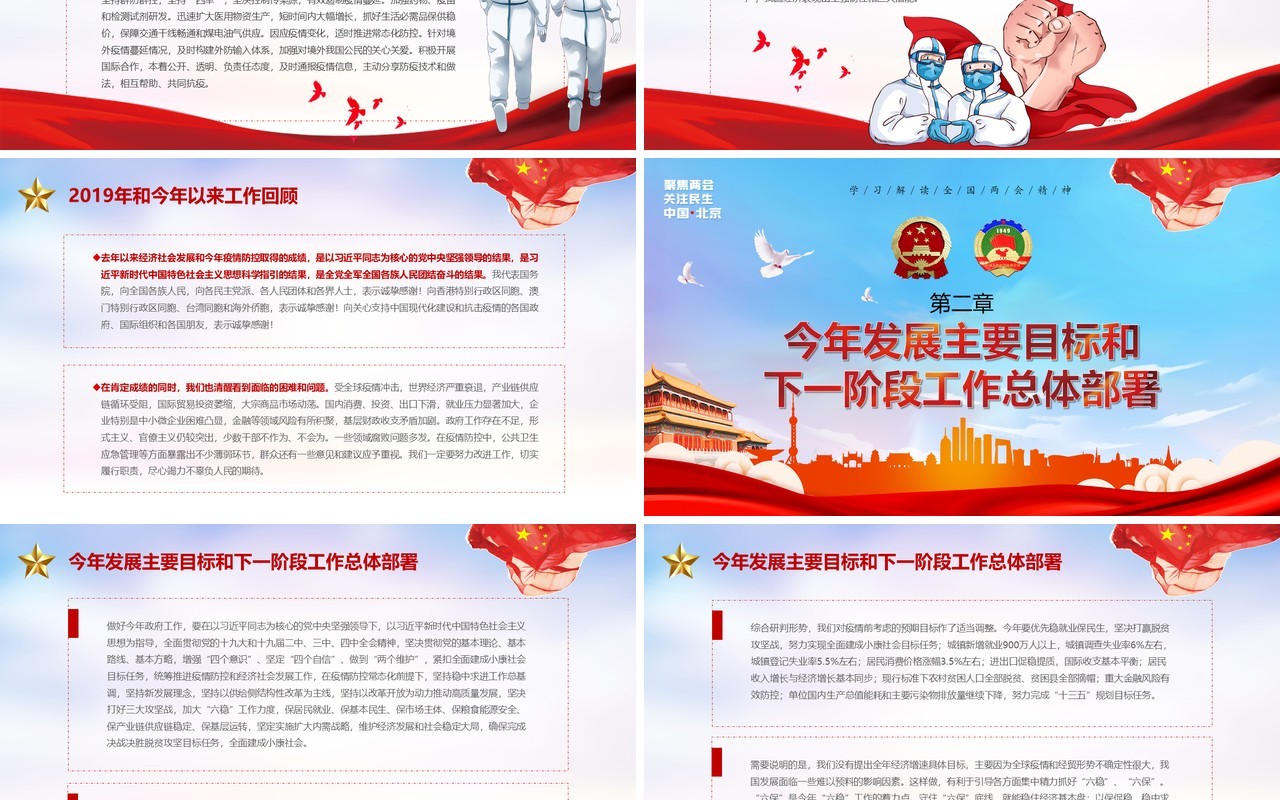 政府工作报告聚焦全国两会专题党课学习PPT模板