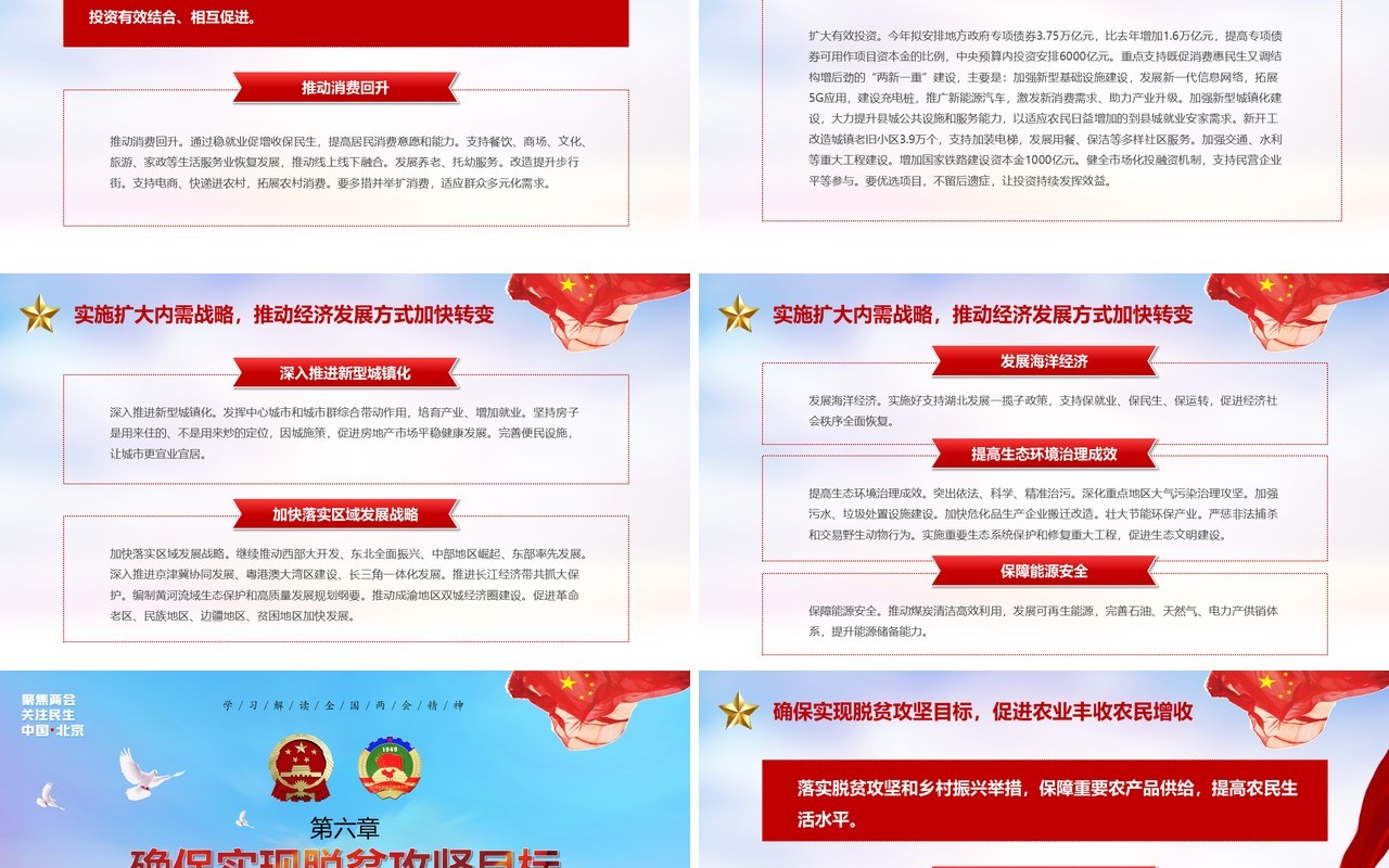 政府工作报告聚焦全国两会专题党课学习PPT模板