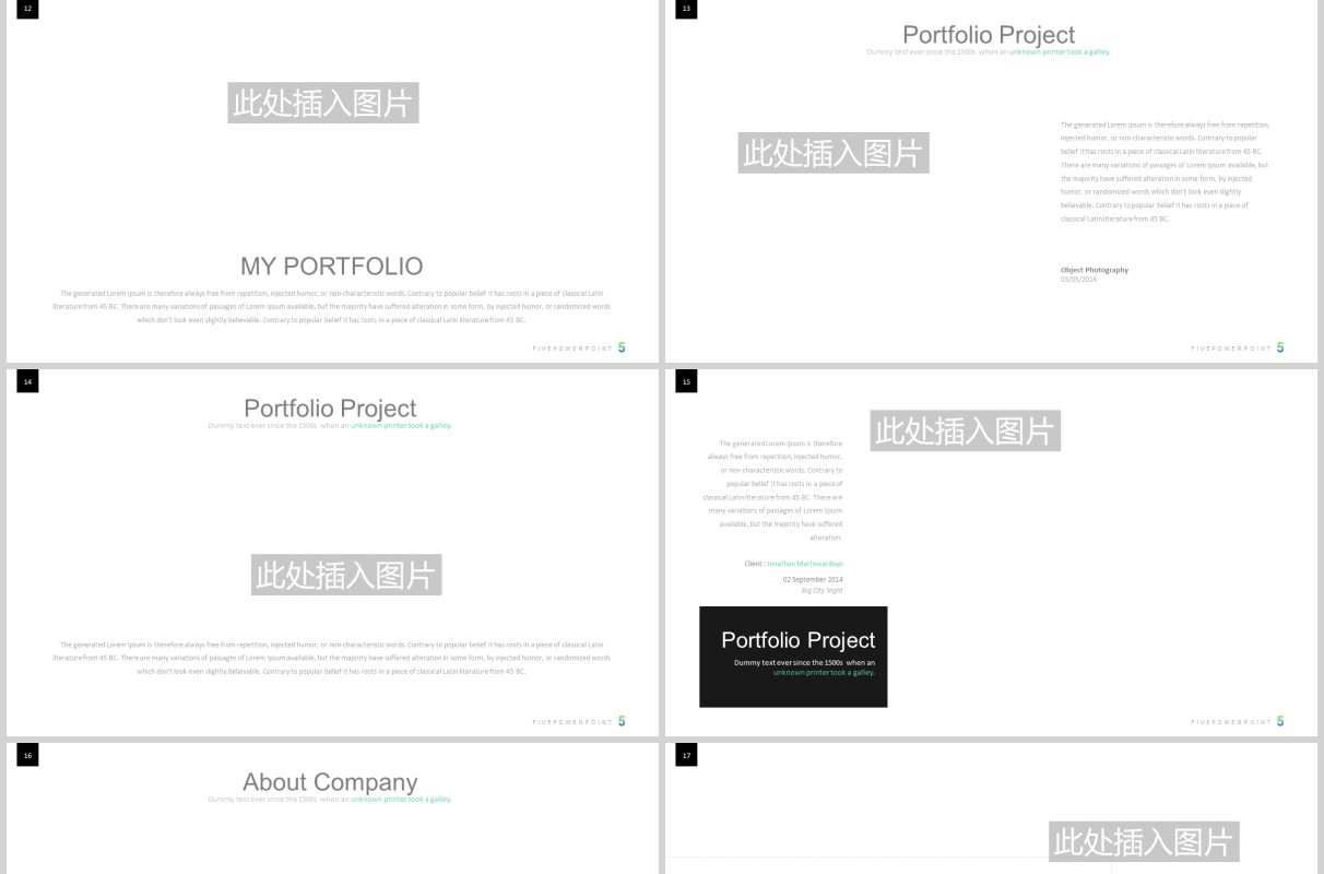 创意公司产品宣传介绍手机电脑端模型展示PPT可插图排版模板素材Five - Powerpoint Template
