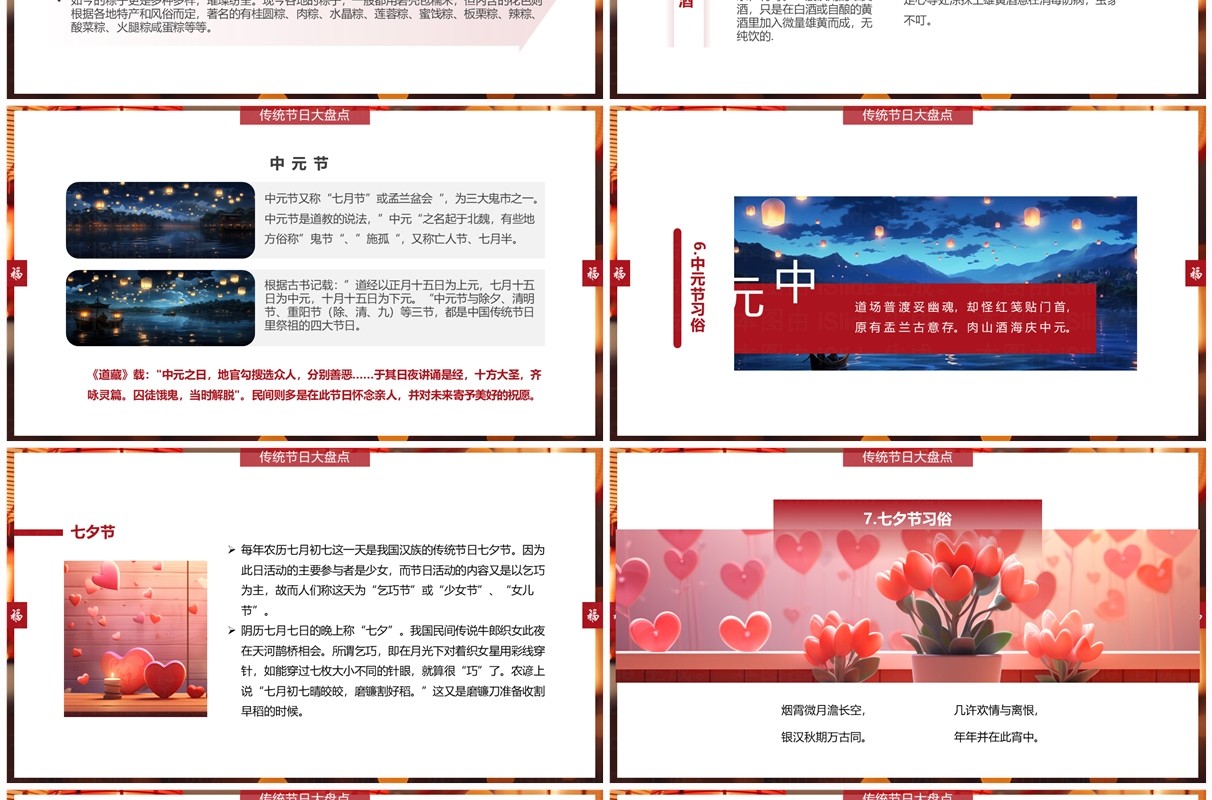红色简约风传统节日知多少PPT模板