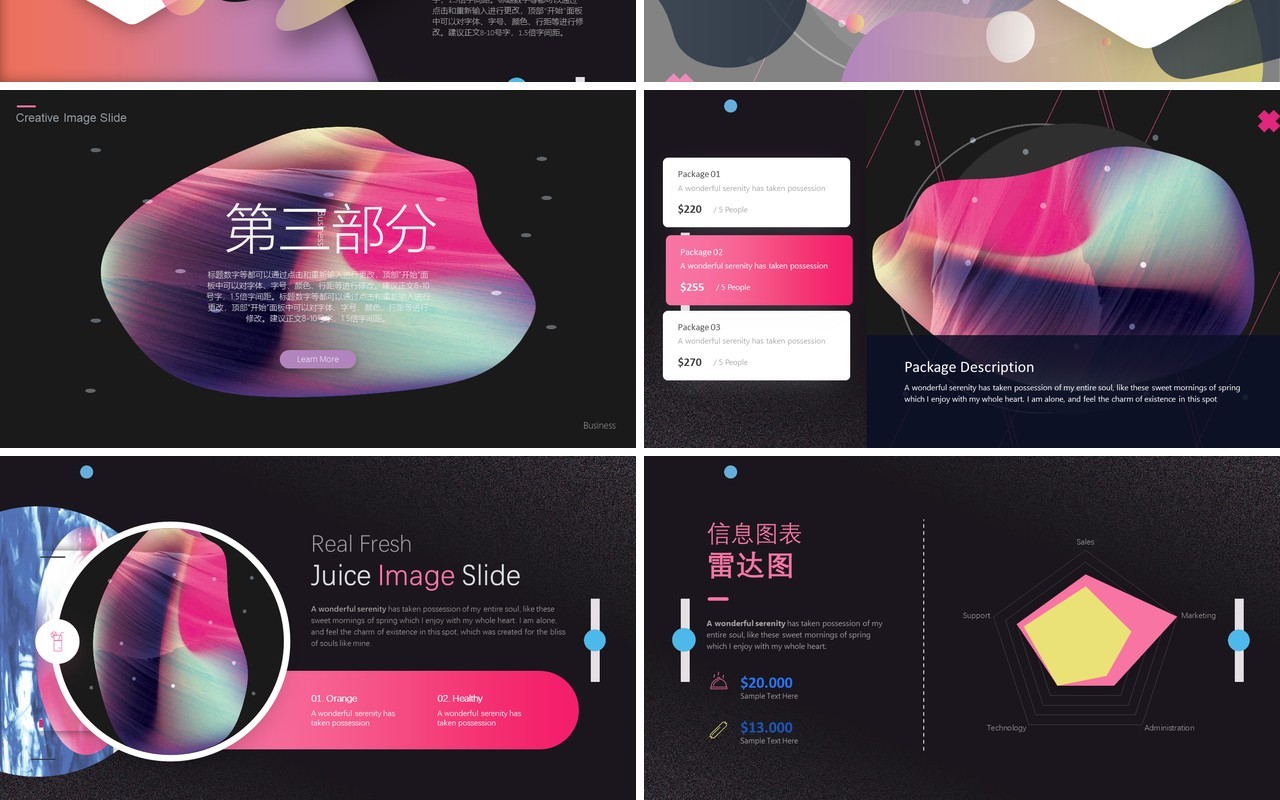 抽象流体餐饮招商投资项目计划书PPT模板