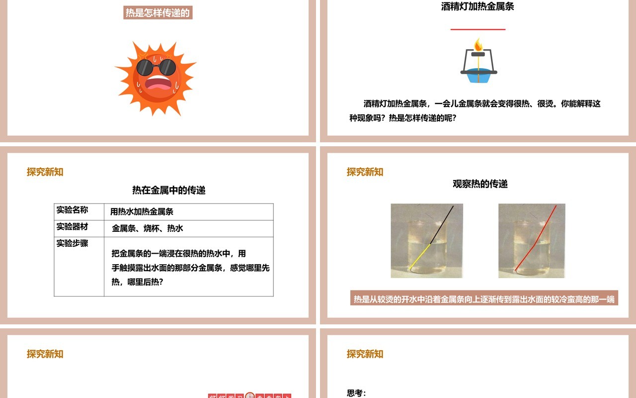 教科版五年级科学下册热是怎样传递的课件PPT模板