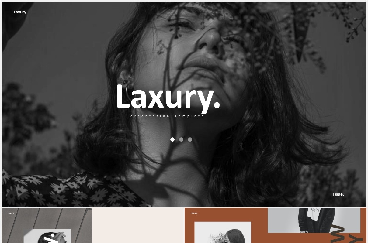 时尚创意图片排版PPT模板laxury lookbook fashion powerpoint creative
