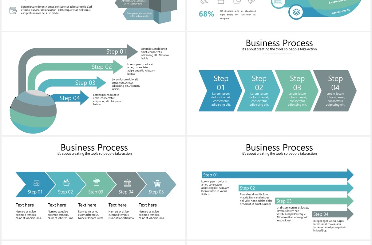 简约商务工作汇报箭头流程图信息图表PPT模板turkish powerpoint