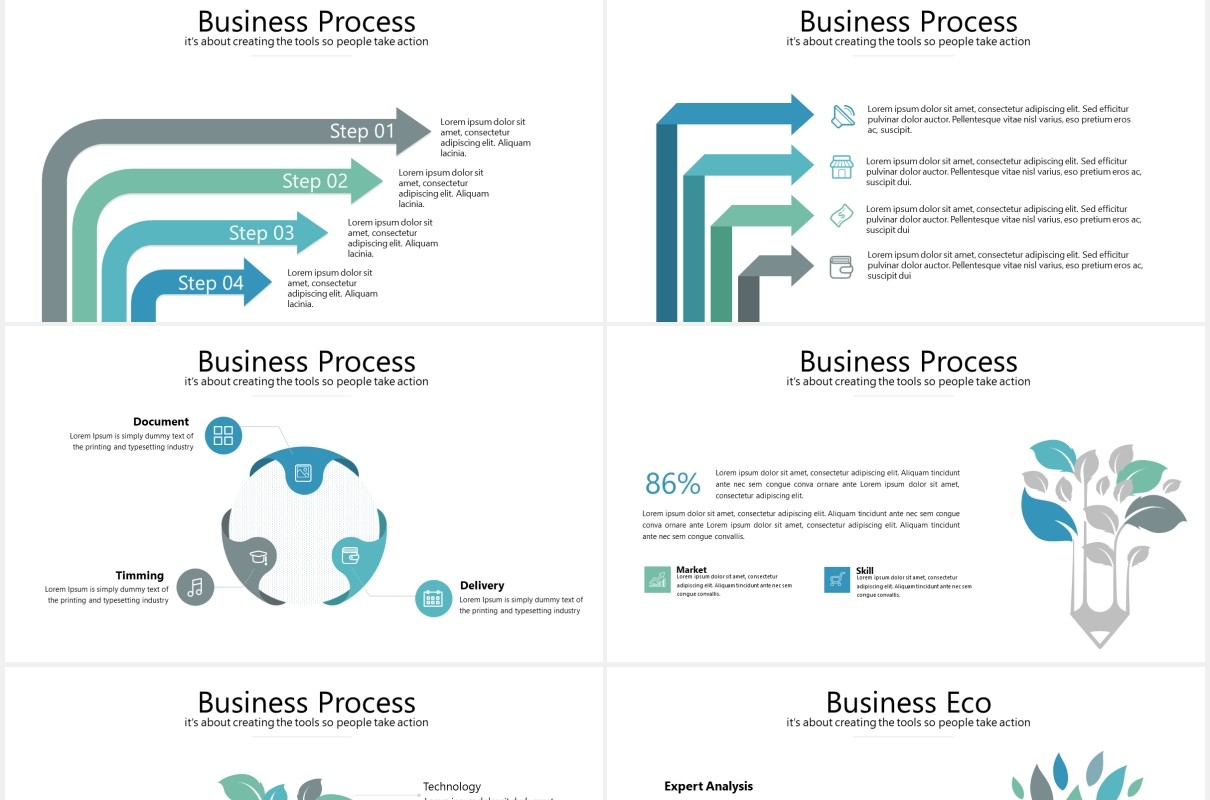 简约商务工作汇报箭头流程图信息图表PPT模板turkish powerpoint