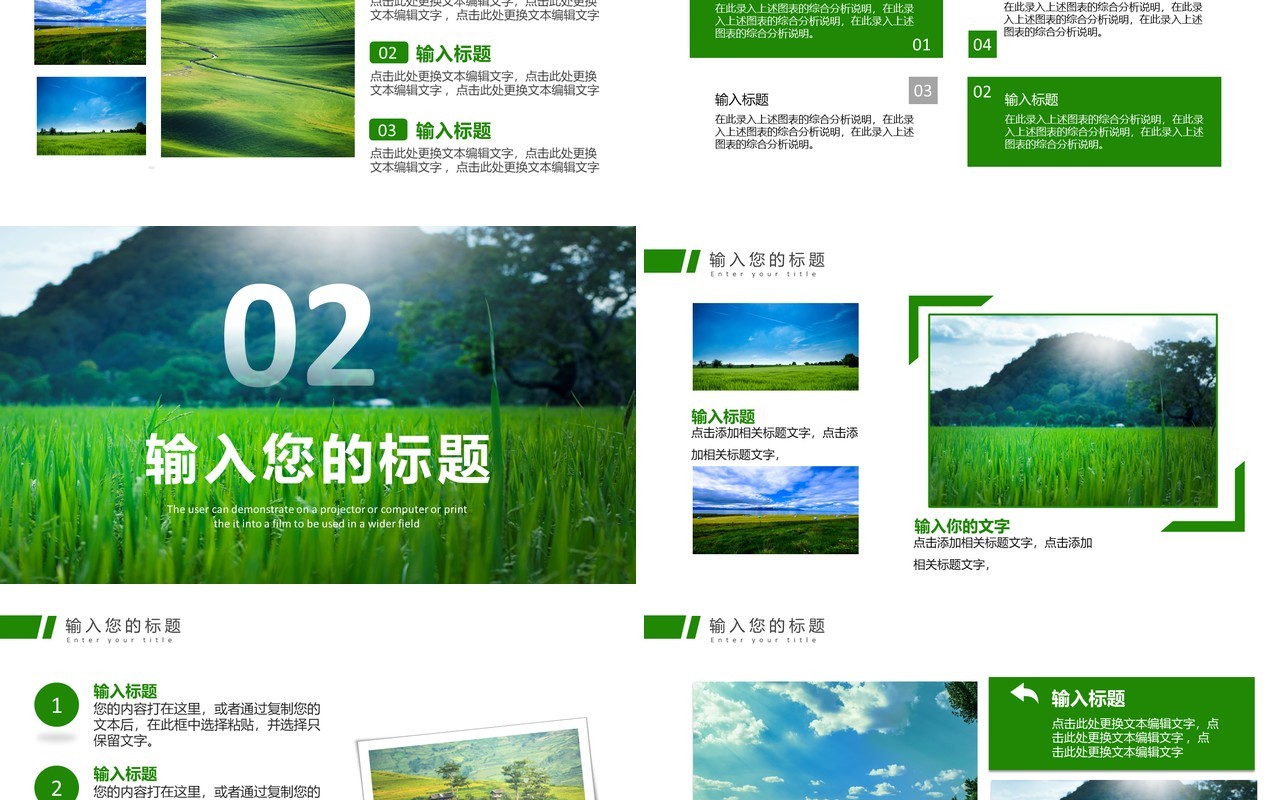 绿色简约风特色产业项目计划书PPT模板