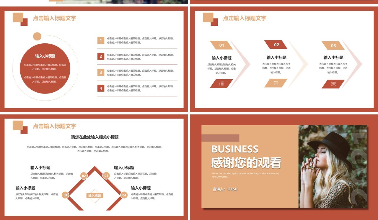 橙色简约风工作总结汇报通用PPT模板